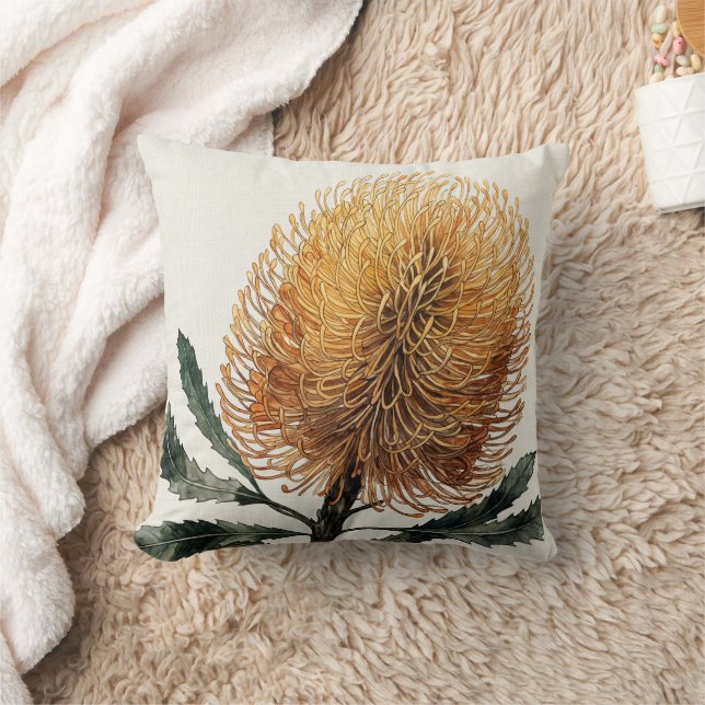Coussin Fleur de Banksia aquarelle Art botanique  (Couverture)