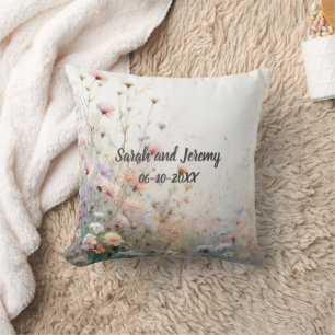 Coussin Fleur de Boho aquarelle personnalisée