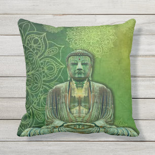 Coussin Fleur de bouddha vert