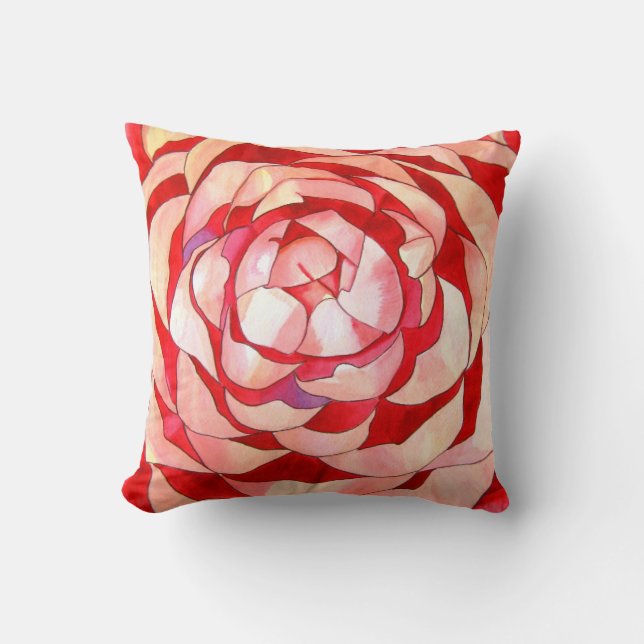 Coussin Fleur de Camelia rose (Recto)