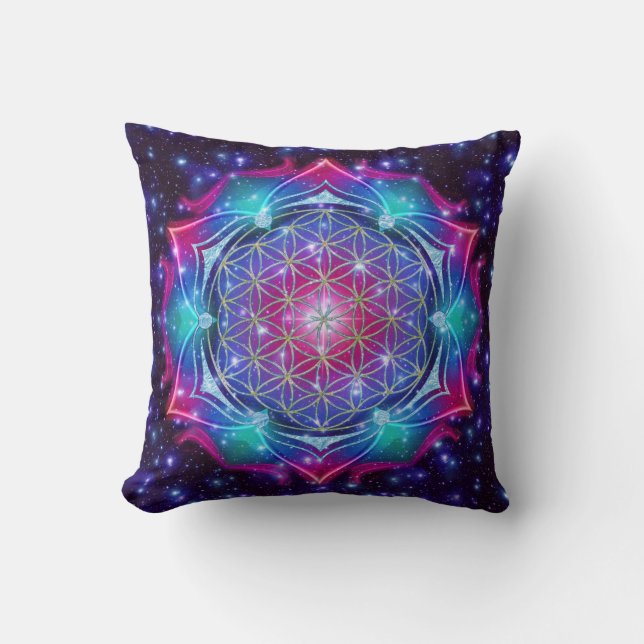 Coussin FLEUR de carré du mandala IV de DES Lebens de (Recto)