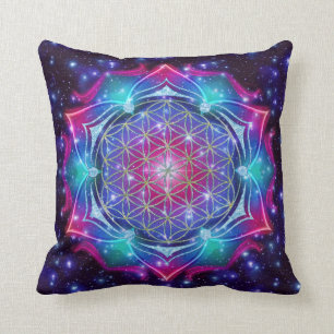 Coussin FLEUR de carré du mandala IV de DES Lebens de