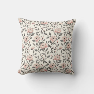 Coussin Fleur de cerisier rose stylée japonaise vintage