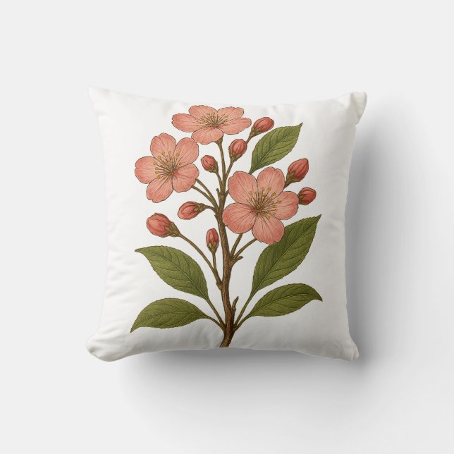 Coussin Fleur de cerisier vintage (Recto)