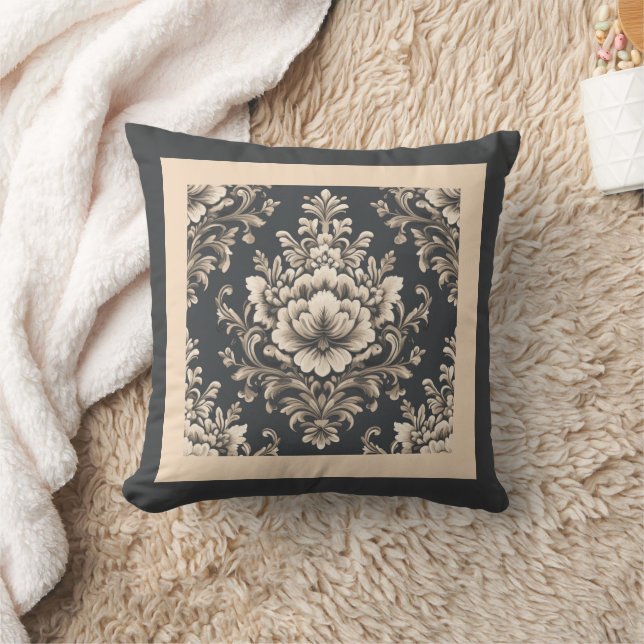 Coussin Fleur de charbon et de beige (Couverture)