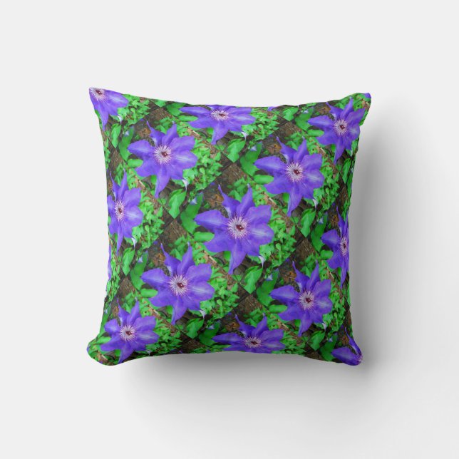 Coussin Fleur de clématite pourpre (Recto)