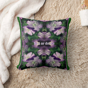 Coussin Fleur de géranium violet Multiplié Personnalisé