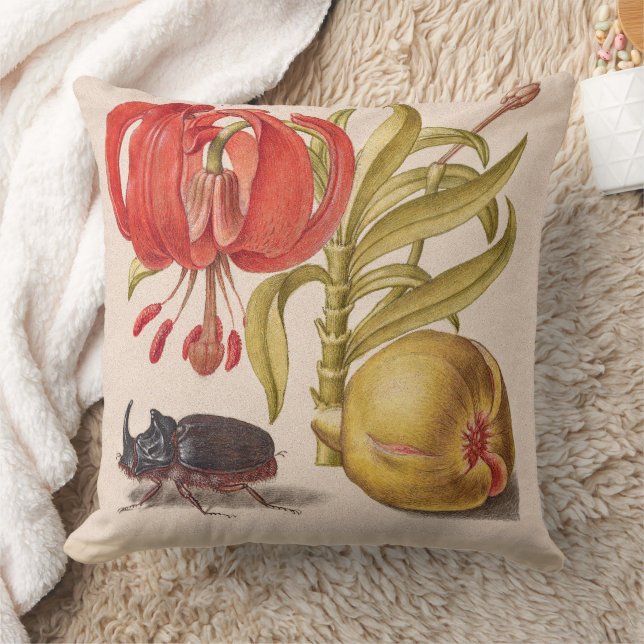 Coussin Fleur de grenade, Fruit et Rhinoceros Beetle (Couverture)