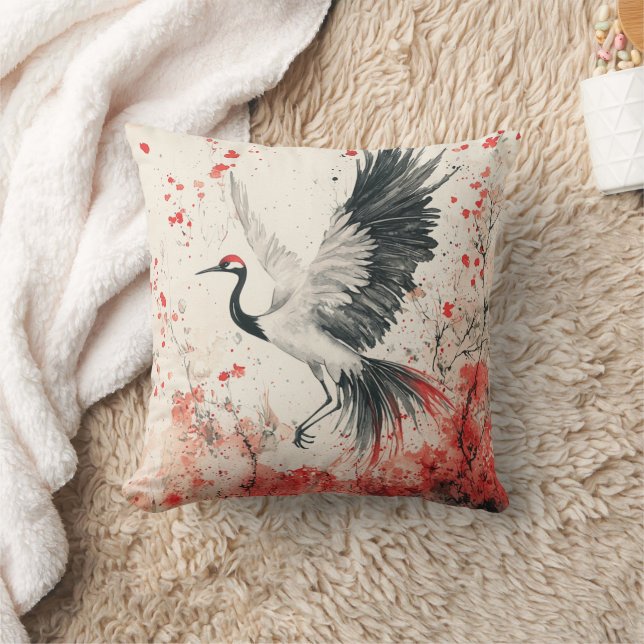 Coussin Fleur de Grue Cramoisi Lavis d'Encre (2) (Couverture)