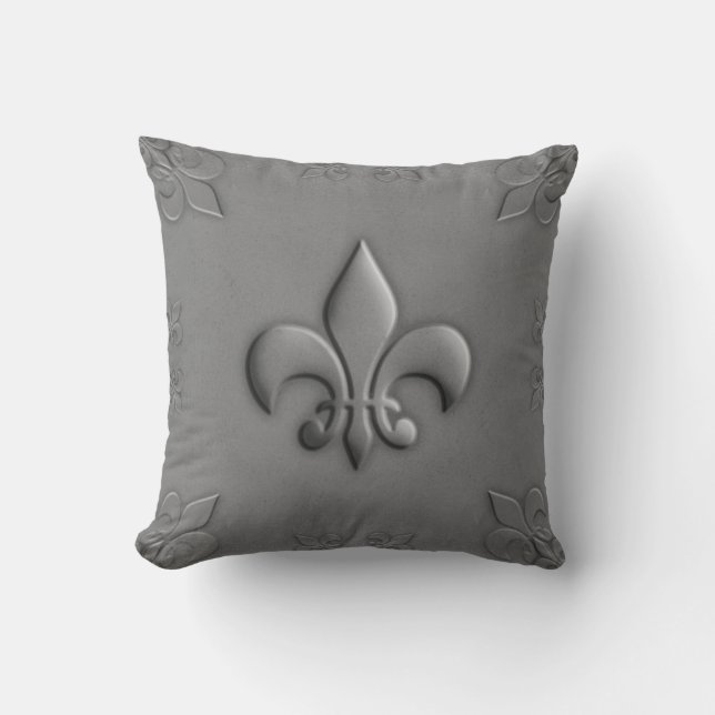Coussin Fleur de iles en relief tonalités métalliques bros (Recto)