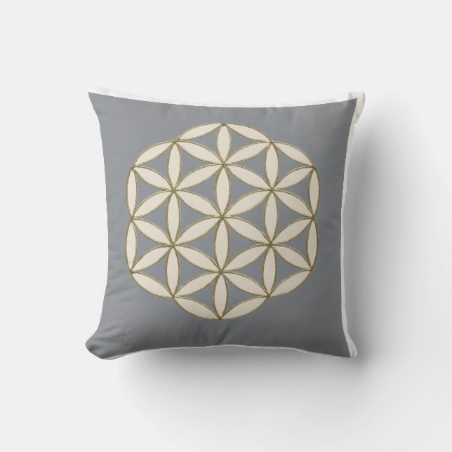 Coussin Fleur de la vie Géométrie sacrée Jeu d'oreiller (Recto)
