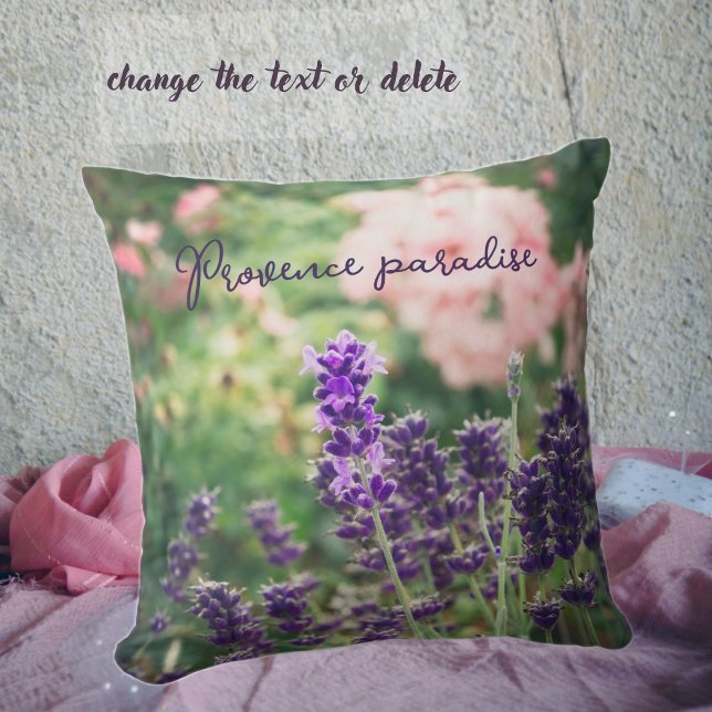 Coussin Fleur de lavande et rose du jardin provençal (Créateur téléchargé)