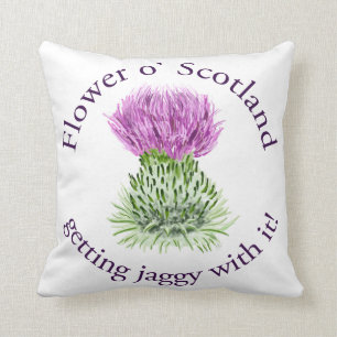 Coussin Fleur de l'Ecosse - obtenant jaggy avec elle !
