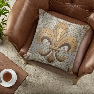 Coussin Fleur-de-lis - Art de la mosaïque de verre