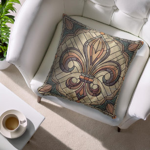 Coussin Fleur-de-lis - Art de la mosaïque de verre