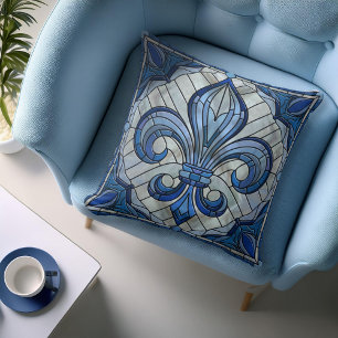Coussin Fleur-de-lis - Art de la mosaïque de verre