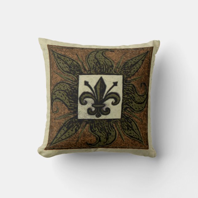 Coussin Fleur de Lis Carrelée (Recto)