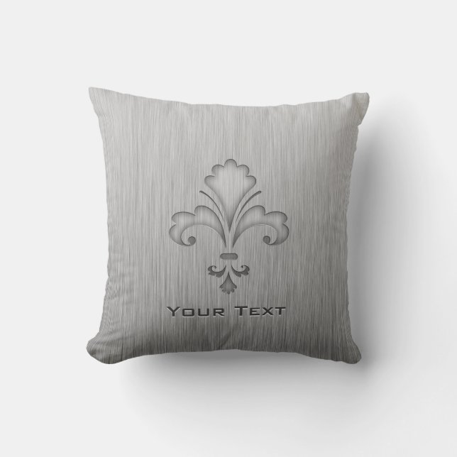 Coussin Fleur de lis ; Métal-regard balayé (Recto)