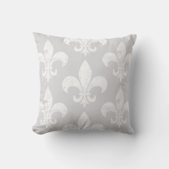 Coussin Fleur de Lis soft Neutre et Élégant (Recto)
