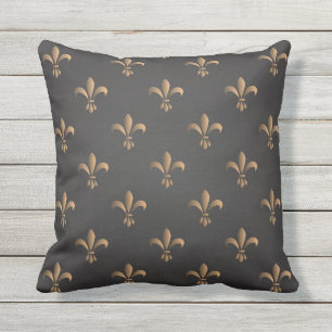 Coussin Fleur de lis, vintage, élégant, chic.classy, mot