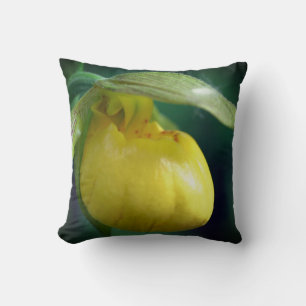 Coussin Fleur de l'orchidée à chèvre jaune sauvage