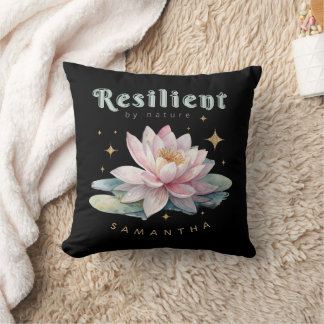 Coussin fleur de lotus aquarelle personnalisée motivationn