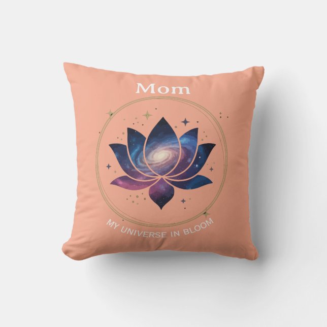 Coussin Fleur de Lotus Cosmique Maman en Fleur (Recto)