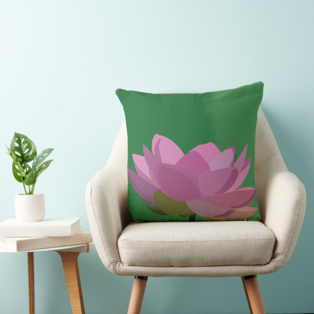Coussin Fleur de lotus nénuphar rose (Chaise)