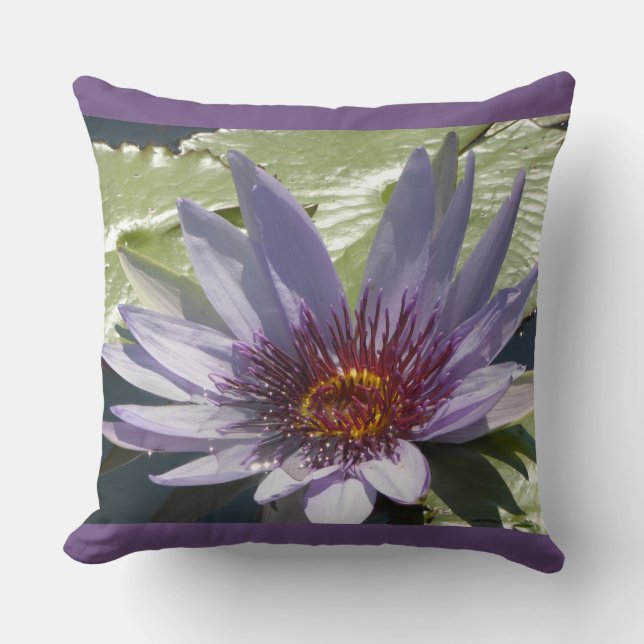 Coussin Fleur de lotus violet près de l'oreiller à lancer  (Recto)
