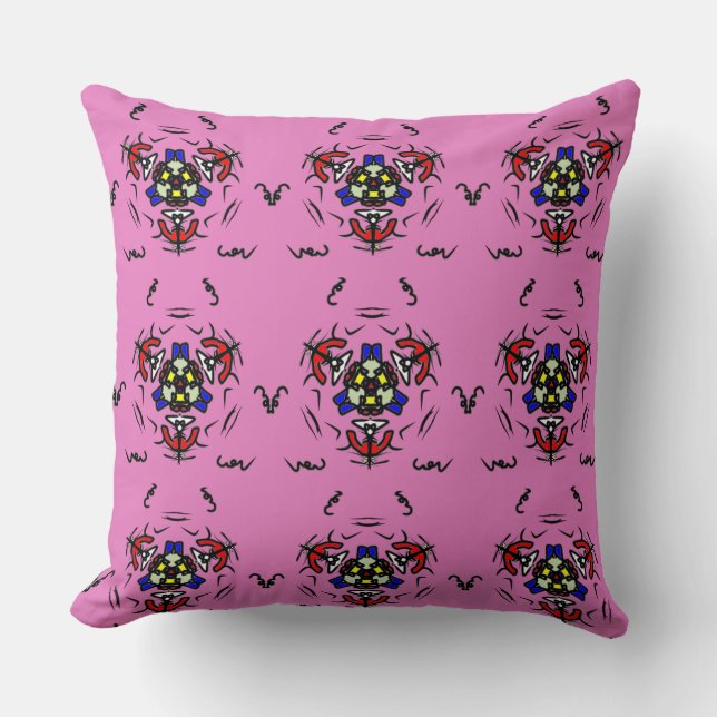 Coussin Fleur de mandala rose" (Recto)