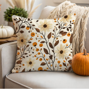 Coussin Fleur de marguerite à crème automnale