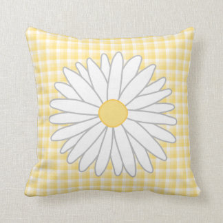 Coussin Fleur de marguerite dans jaune et le blanc