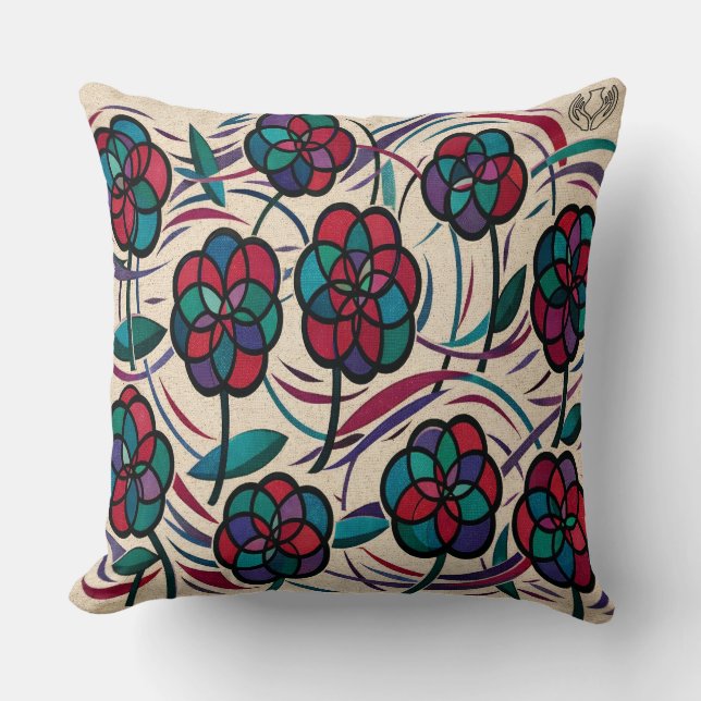 Coussin Fleur de Mosaïque (Recto)