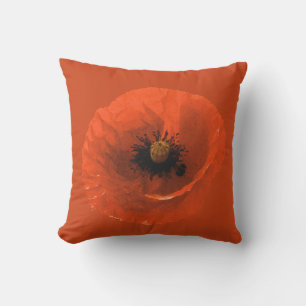 Coussin Fleur de pavot Rouge Floral coloré Abstrait Person