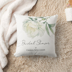 Coussin Fleur de Pivoine à l'aquarelle   Enterrement de vi