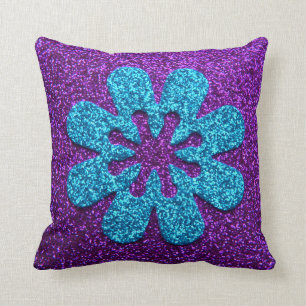 Coussin Fleur de pourpre et de parties scintillantes