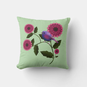 Coussin Fleur de printemps vibrante avec l'art d'un joli o