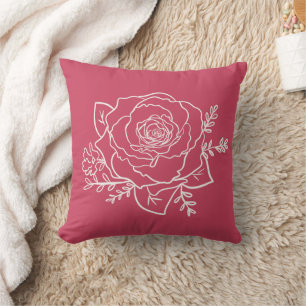Coussin Fleur de rose Couleurs de fond personnalisées Mode