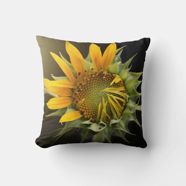 Coussin Fleur de soleil| Intérieur/Extérieur (Recto)
