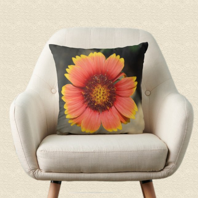 Coussin Fleur de tournesol de couleur vive Gaillardia (Créateur téléchargé)