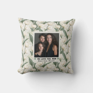 Coussin Fleur de Tulipe   Photo d'anniversaire de maman   