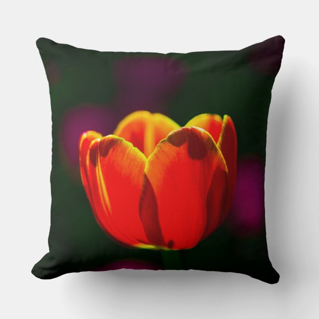 Coussin Fleur de tulipe rouge (Recto)
