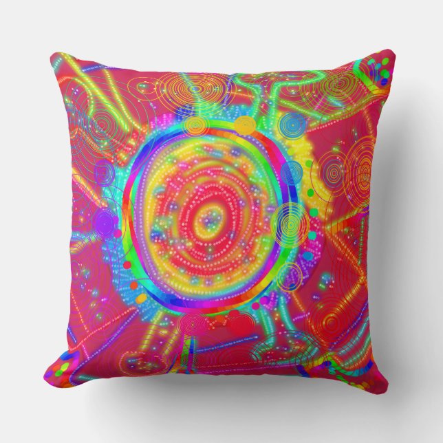 Coussin Fleur de ventilateur à roue Tie-Dye  (Recto)