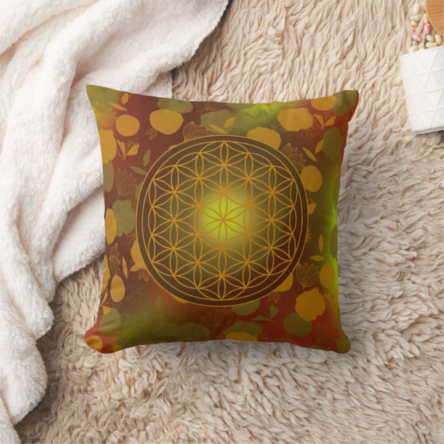 Coussin fleur de vie, chakra,zen,géométrie sacrée, (Couverture)