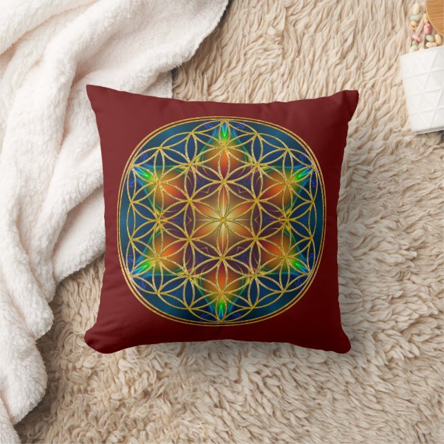 Coussin FLEUR DE VIE - Fleur Fractale 1 (Couverture)