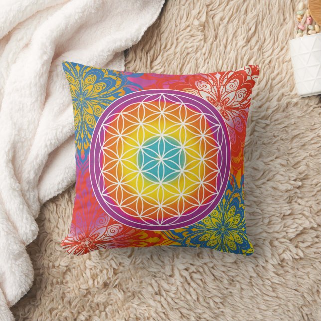 Coussin Fleur de vie mandala zen (Couverture)
