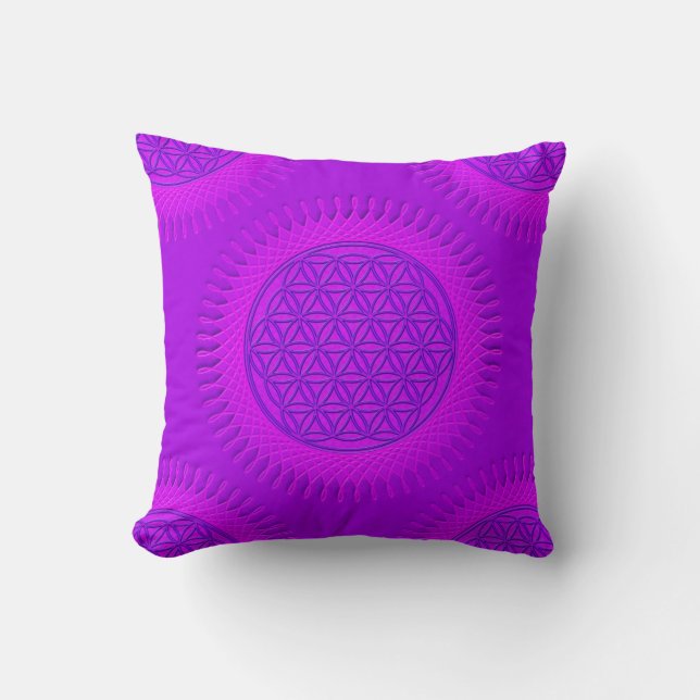 Coussin Fleur de vie - soleil - motif continu 3 (Recto)