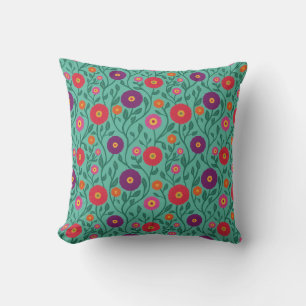 Coussin Fleur de vigne de milieu de siècle Guirlande de