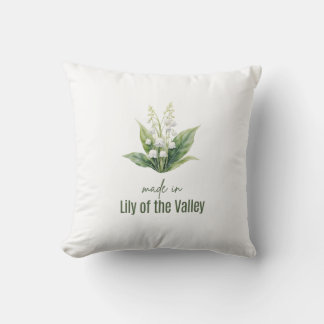 Coussin Fleur d'eau de mai Lily de la vallée aquarelle