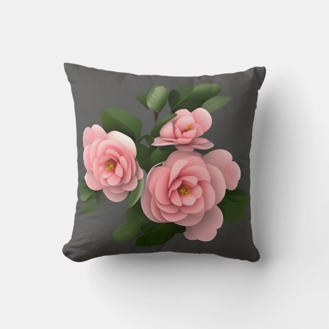 Coussin Fleur d'État de l'Alabama - Camellia (Recto)